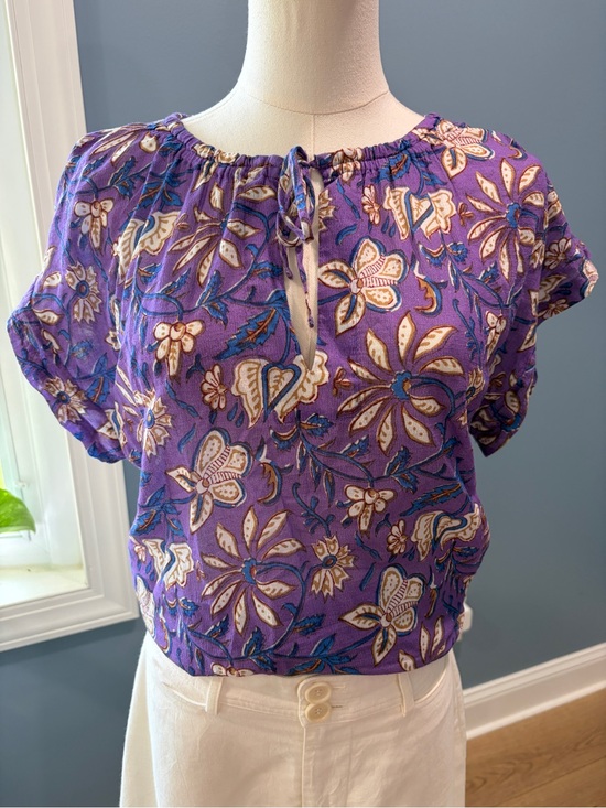 XiRENA Tops - Xirena Tessa Top Purple Graze Floral Gauze Blouse S NWT